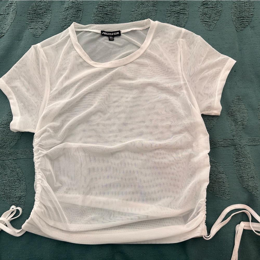 NWOT White Mesh Top